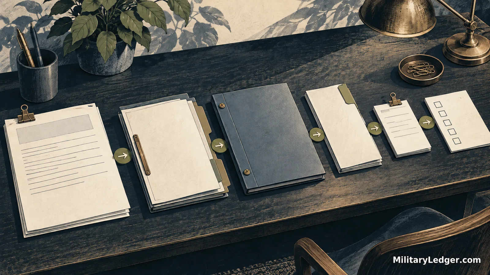 Illustration of procurement documents progressing from tender to order and delivery.
