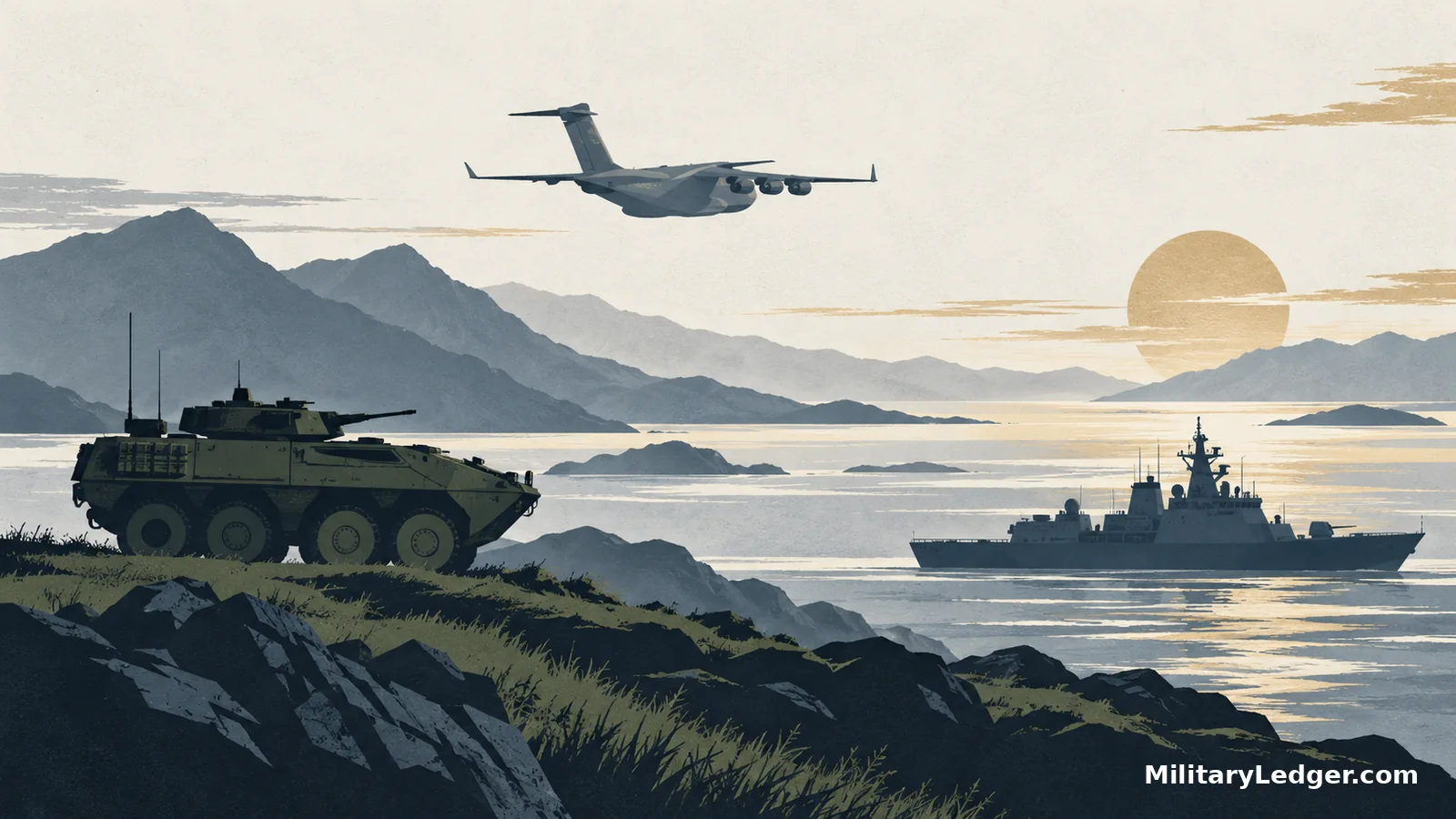 Conceptual illustration of military roles.